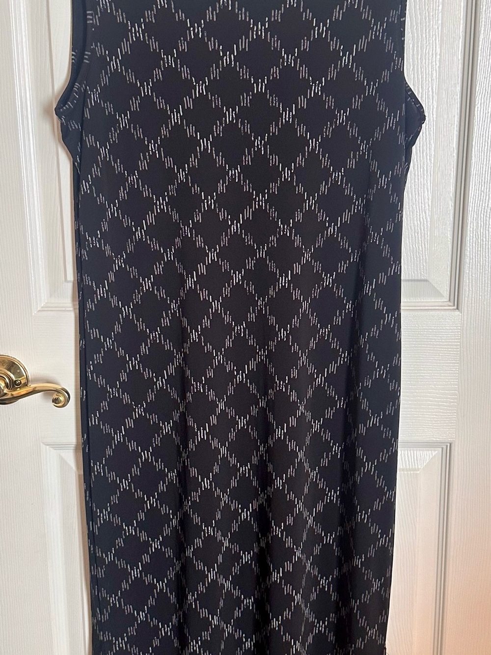 SMITH Black Maxi Dress with White Geometric Pattern